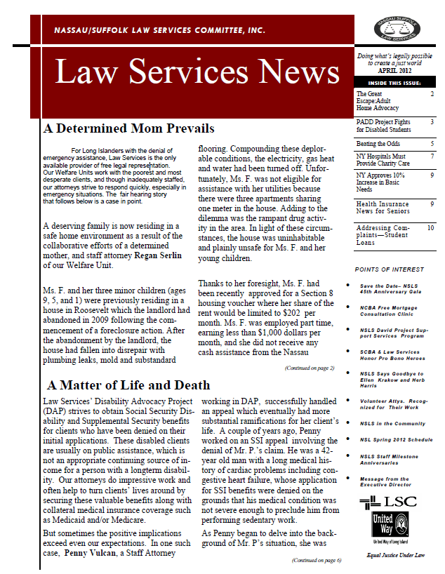 Law Services News – April 2012