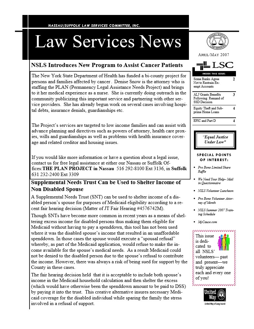 Law Services News – April 2007